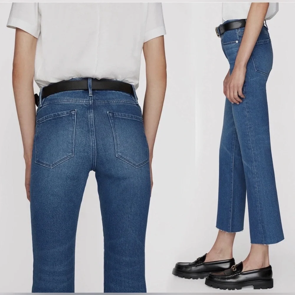 FRAME Le Crop Mini Boot Bootcut Jeans Sz 29 - Picture 2 of 15